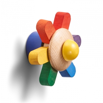 Holzgriff Blume für Kindermöbel, Seitenansicht