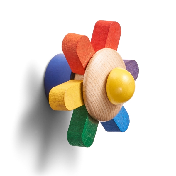 Holzgriff Blume für Kindermöbel, Seitenansicht